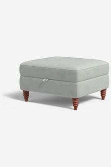 MADE.COM Cotton Weave Mineral Blue Orson Footstool (N75516) | €580