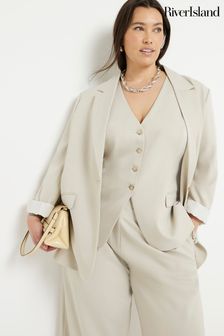 River Island Curve Roll Sleeve Relaxed Blazer