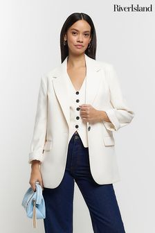 River Island Rolled Sleeve Relaxed Blazer