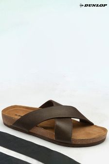 Braun - Dunlop Herren Pantoletten mit Fußbett und überkreuztem Design (N75561) | 54 €