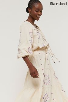 River Island Cream Embrodiered Smock Top (N75564) | 2,575 UAH