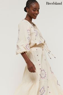 River Island Embrodiered Smock Top