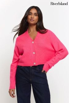 River Island Pink Cropped Cardigan (N75586) | $60