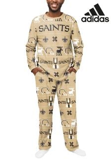 بيجاما شنيعة Nfl New Orleans Saints Forever Collectibles 2021 بحافة رقبة مستديرة من Adidas (N75749) | 22 ر.ع