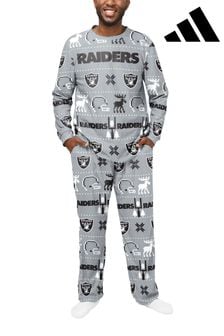 adidas Grey NFL Las Vegas Raiders Forever Collectibles 2021 Crewneck Ugly Pyjamas (N75763) | kr545