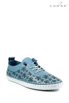 Синий - Lunar Bamburgh Leather Plimsoll Shoes (N75820) | €70