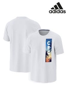 adidas White Chelsea Hawaiian Graphic T-Shirt (N75940) | $28