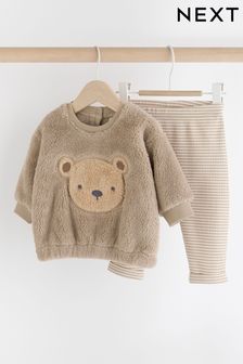 Neutral Bear Baby Cosy Fleece 100% Cotton Top and Leggings Set (0mths-2yrs) (N75966) | €21 - €24