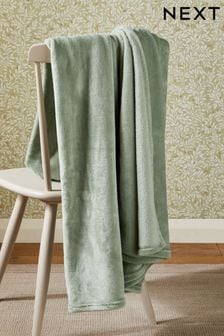 Sage Green Plush Fleece Throw (N76020) | $19 - $55