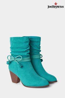 Joe Browns Teal Tassel Bow Ankle Boots