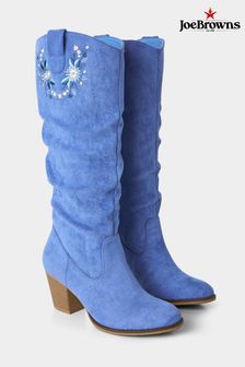 Joe Browns Blue Embroidered Knee High Boots (N76062) | ￥14,090