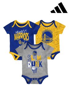 adidas Blue NBA Golden State Warriors Slam Dunk 3pc Bodysuit (N76263) | $41