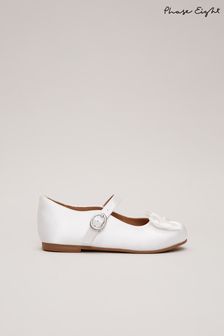 Phase Eight Cream Satin Bow Front Shoes (N76324) | ₪ 176