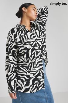 Simply Be White Zebra Print Value Relaxed Shirt (N76328) | €28