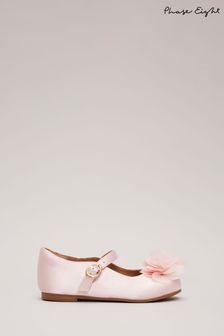 Phase Eight Pink Satin Flower Detail Shoes (N76359) | OMR18