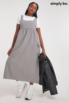Simply Be Charcoal Grey Apron Midi Dress (N76372) | AED216