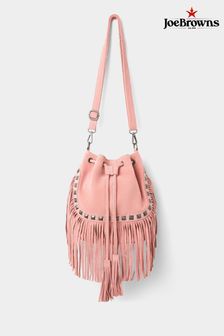 Joe Browns Pink Studded Suede Fringe Cross-body Bag (N76438) | 440 zł