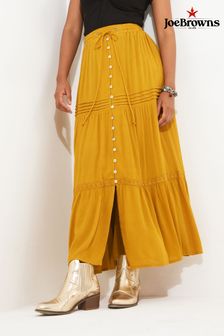 Joe Browns Yellow Pintuck Tie Waist Maxi Skirt (N76460) | AED250