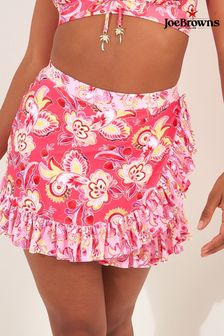 Joe Browns Pink Recycled Paisley Frilly Swim Skirt (N76475) | CA$114