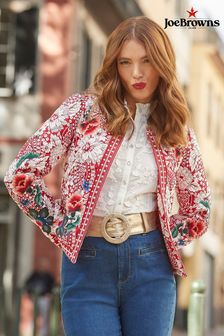 Joe Browns Red Boutique Floral Embroidered Quilted Jacket (N76480) | €139