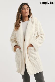 Simply Be Cream Pretty Secrets Oversized Fleece Cardigan (N76522) | €42