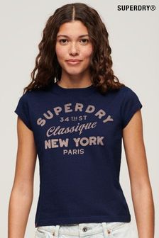 Superdry Blue Workwear Cap Sleeve T-Shirt (N76575) | OMR14