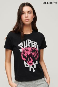 黑色 - Superdry Lo-fi Rock Graphic T-shirt (N76582) | NT$1,260