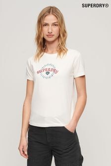 Superdry White 100% Cotton Tattoo Rhinestone T-Shirt (N76598) | $69