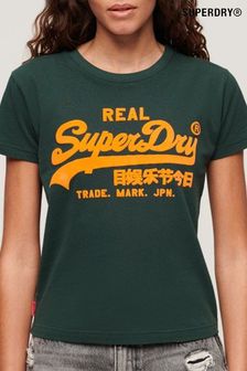 Grün - Superdry Figurbetontes T-Shirt mit Grafik, Neon (N76602) | 41 €