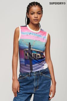 粉色 - Superdry Sub Print Vest Top (N76603) | NT$1,260