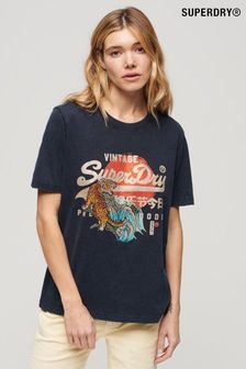 Blau - Superdry Tokyo Relaxed-T-Shirt (N76626) | 41 €