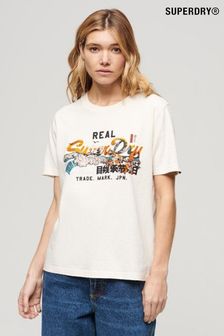 Superdry Cream Tokyo Relaxed T-Shirt (N76638) | 134 QAR