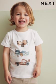 White Transport Short Sleeve T-Shirt (3mths-7yrs) (N76776) | 235 UAH - 314 UAH