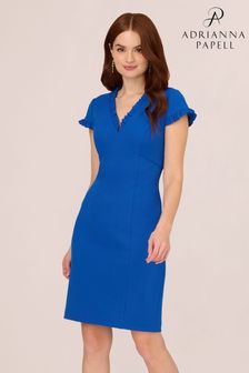 فستان غمد صغير مكشكش باللون الأزرق من Adrianna Papell (N76795) | 759 ر.س