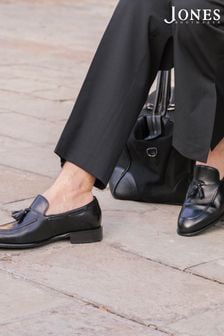 حذاء سهل الارتداء جلد أسود ديفون 2 من Jones Bootmaker (N76876) | 549 د.إ