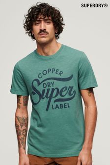 Superdry Green Copper Label Script T-Shirt (N76923) | kr488