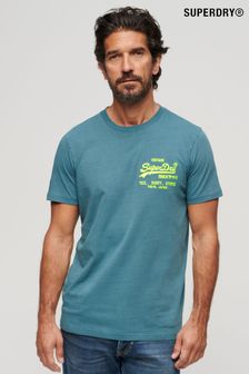 水藍色 - Superdry 亮片復古標誌T恤 (N76926) | NT$1,400