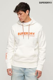 Blanco - Sudadera utilitaria con capucha holgada con logo de Superdry (N76941) | 87 €