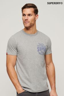 灰色 - Superdry Copper Label Chest Graphic T-shirt (N76955) | NT$1,400
