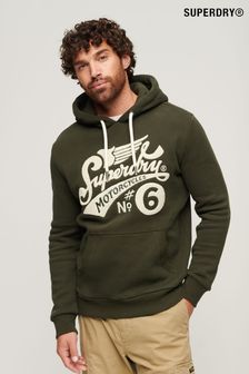 Grün - Superdry Worker Kapuzensweatshirt mit aufgesticktem Schriftzug (N76967) | 91 €
