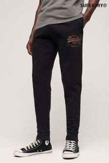 Superdry Black Classic Vintage Logo Heritage Joggers (N76992) | $94