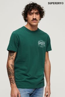 Grün - Superdry T-Shirt mit Vintage-Logo auf der Brust (N76997) | 41 €