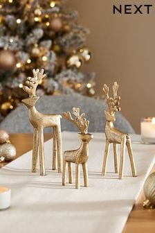 Set Of 3 Tone Stag Ornaments (N77065) | 770 K