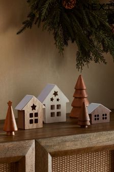 Scandi Wooden Village Christmas Ornament (N77083) | 840 K