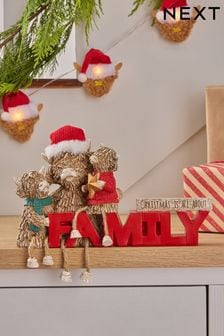 Red Hamish Family Christmas Word Block Ornament (N77093) | $39