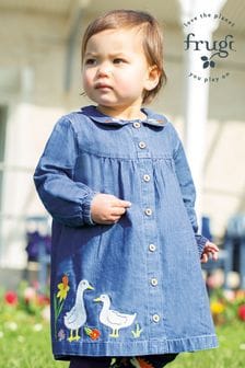 Frugi Blue Easter Duck Chambray Dress (N77105) | $60 - $64