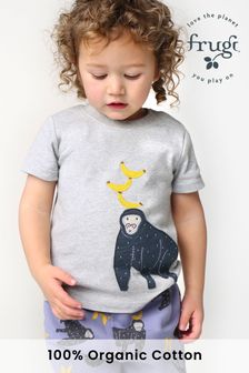 Frugi Grey Gorilla Applique Short-Sleeve T-Shirt (N77115) | €27 - €30