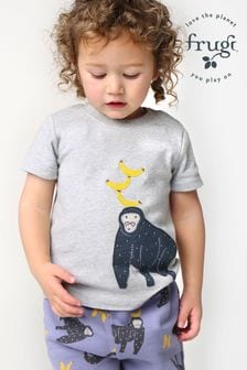 Frugi Сіра футболка з коротким рукавом Gorilla Applique (N77133) | 1 373 ₴