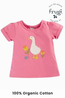 Frugi Pink Easter Duck Short Sleeve T-Shirt (N77170) | AED111 - AED122