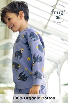 Пурпурный свитер из органического хлопка с принтом гориллы Frugi (N77171) | €42 - €45